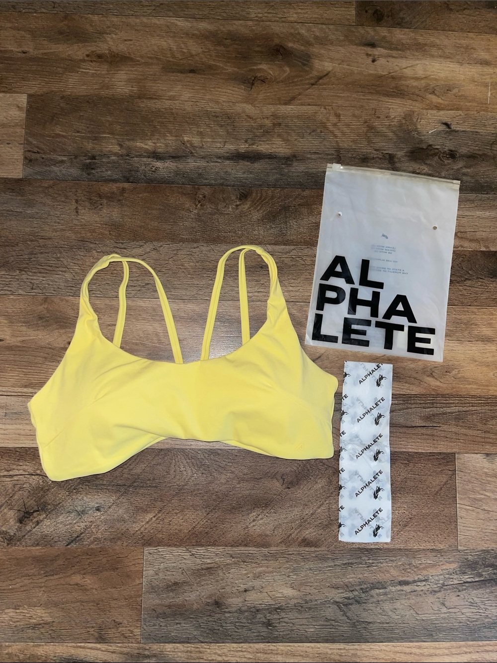 Alphalete NEW Lina Double-Strap Bra in Canary size XL